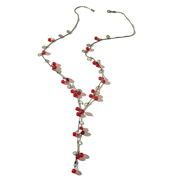 

chains fashion jewelry for women korean vine red cherry necklace, Silver