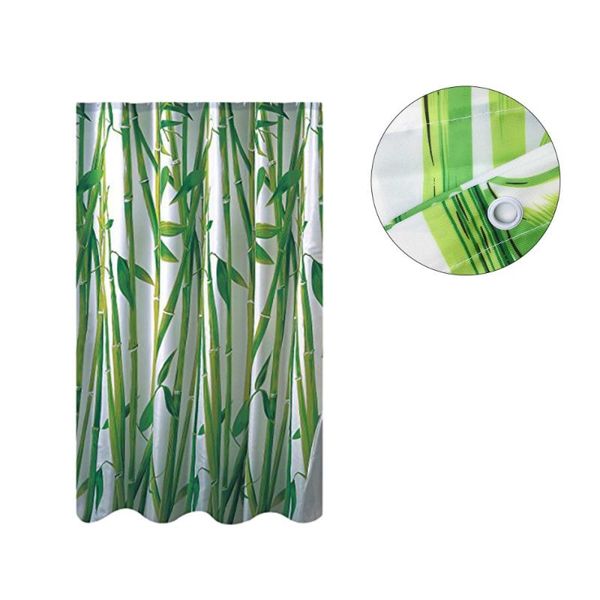 

180x180cm waterproof resistant shower curtain chinoiserie bamboo forest printed polyester bathing curtain for bathroom