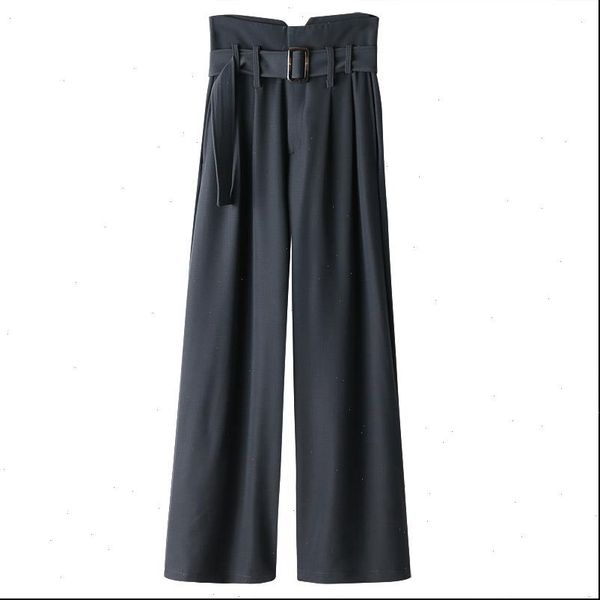

elegant straight pants women black office wear blazer pants plus size vintage wide leg trouser mujer chic 2020, Black;white