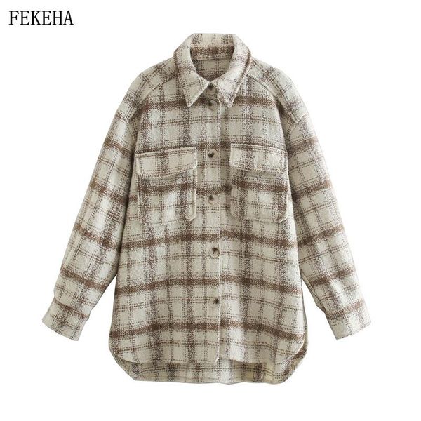 

women's jackets vintage stylish plaid jacket long coat women fashion lapel collar sleeve loose outerwear chic spring autumn s, Black;brown