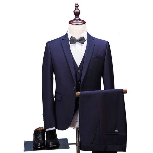 

men's suits & blazers solid color plus suit size three sets for men's fashionable formal wedding wear british fashion business bjm, White;black