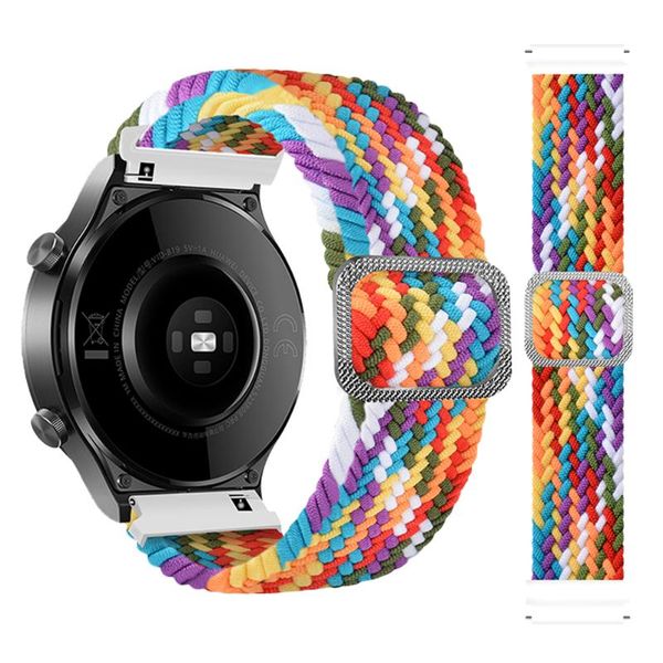 

watch bands 20mm/22mm strap for samsung 3 45mm galaxy 46mm active 2/gear s3 adjustable braided solo loop huawei gt/2/2e/pro band, Black;brown