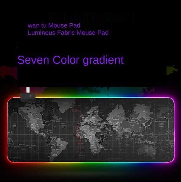 

mouse pads & wrist rests rgb world optical pad led light gaming large keyboard cover non-slip rubber base computer carpet desk mat