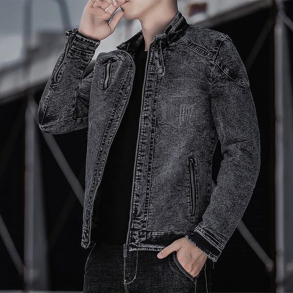 

men's jackets 2021 spring denim jacket male korean version of the trend handsome outer clothes student men,yl1823, Black;brown