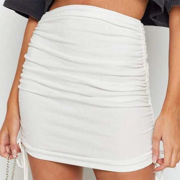 

skirts 2021 woman skirt autumn winter wrinkle fashion a-line patchwork office lady, Black