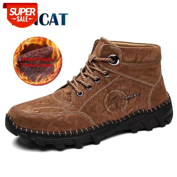 

brand men winter boots plush warm men's snow boots waterproof leather men's fashion men motorcycle outdoor sneakers #su1o