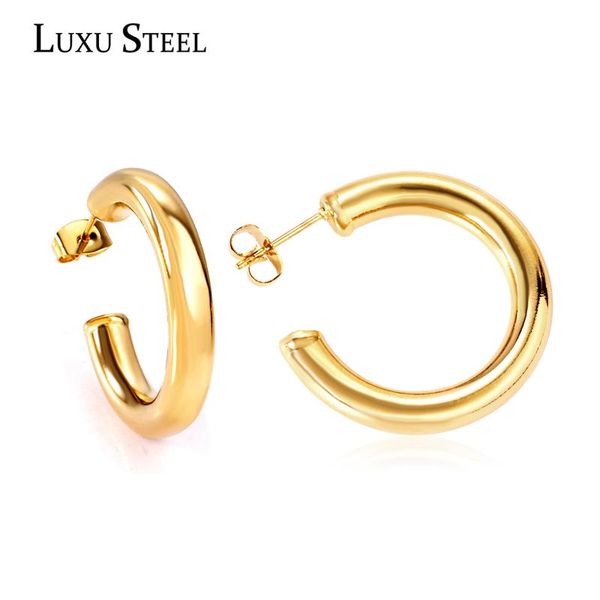 

hoop & huggie luxusteel stainless steel semicircle earring women accessories party wedding wholesale gift, Golden;silver