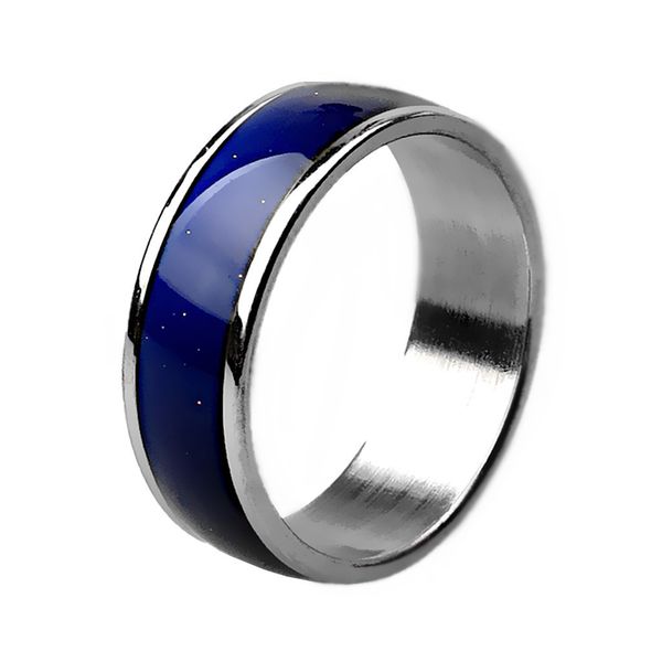 

1pcs mood ring feeling change color ring for female students 4mm 6mm 8mm wide mix size, Silver