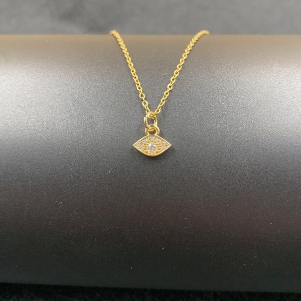 

chains fashion exaggerated zircon eye pendant clavicle chain retro mini geometric choker necklace accessories jewelry gifts for friends, Silver