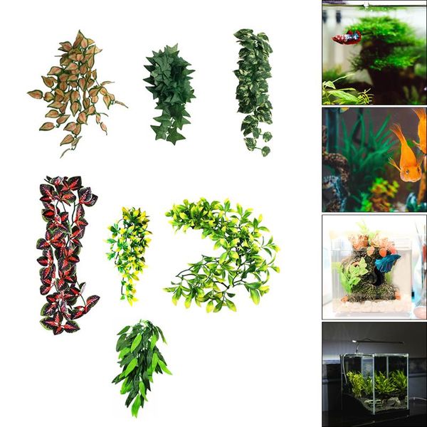 

aquarium artificial plant lifelike plastic water grass vivid fish tank coral