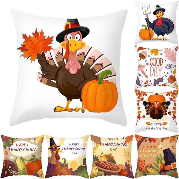 

pillow case thanksgiving day cover turkey pumpkin decoration pillowcase welcome autumn happy fall