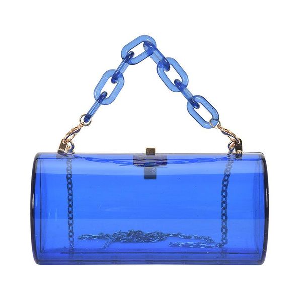 

evening bags acrylic cylindrical ladies handbag fashion color chain shoulder bag female party dinner clutch mini crossbody women purses