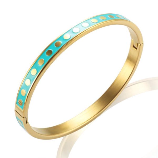 Bangle Fashion Dot Color Эпоксидная эпоксидная сталь из нержавеющей стали, браслет титана женщины