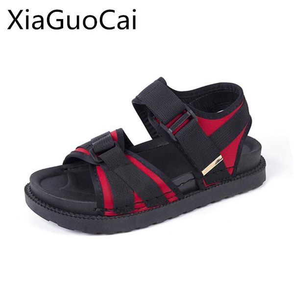 

woman's sandals summer female fisherman style sandals antiskid fashion soft bottom flat with beach shoes for ladies, Black
