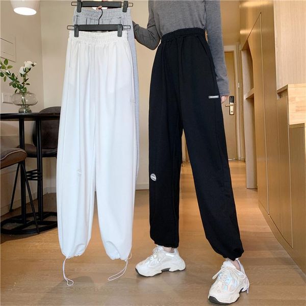 

women's jeans real s autumn loose drawstring ankle-tied casual, Blue