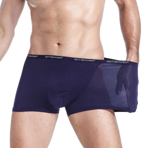 

underpants mens modal underwear solid high stretch fashion youth man boxers seamless u pouch soft male boxer shorts middle waist, Black;white