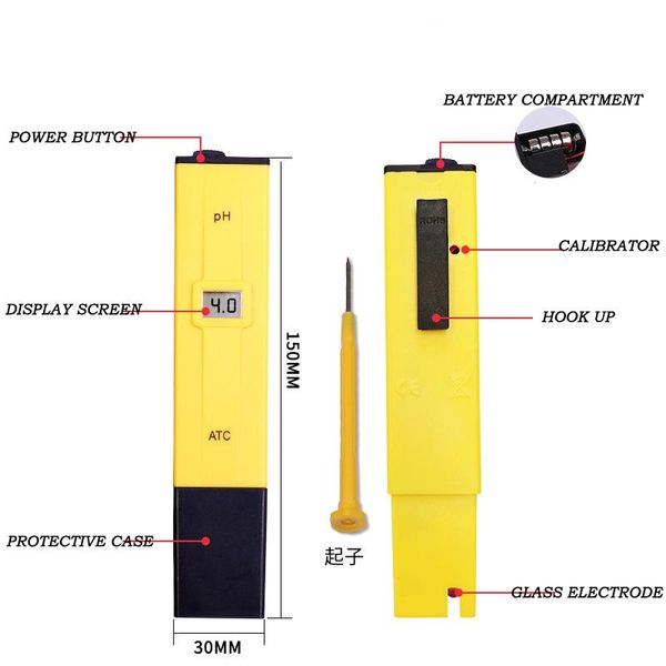 

meters ph-009 handheld ph meter 0.1 high precision professional household industrial test pen water quality tester portable