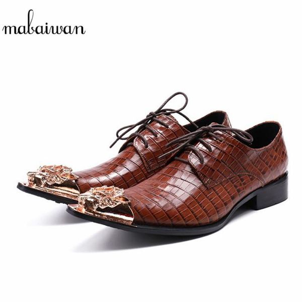 

dress shoes mabaiwan fashion design real leather men lace up italy retro business wedding formal flats pointed toe for, Black