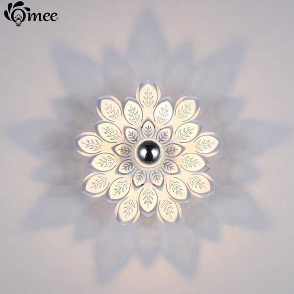 

wall lamp omee art deco white flower shadow led , modern creativity foyer stair ceiling plate leaf aisle lights corridor
