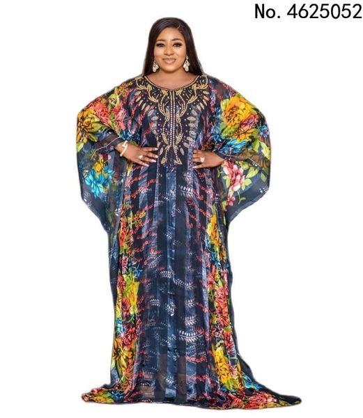 

ethnic clothing style african women's dashiki abaya fashion chiffon fabric printing diamonds embroidered flares loose dress free, Red