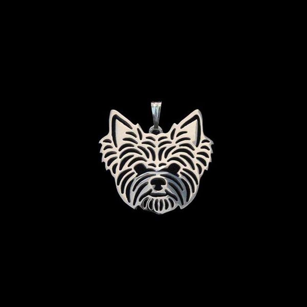 

pendants 2021 women silver plated yorkshire terrier alloy family friendly dog, Black