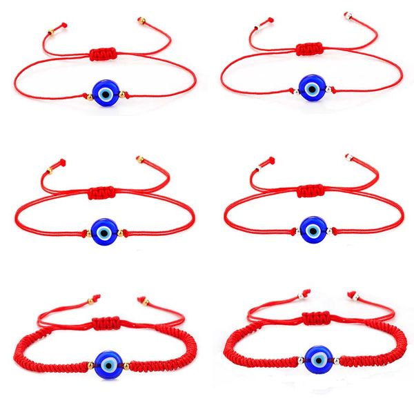 

lucky evil blue eye jewelry red string kabbalah link bracelets adjustable rope cord friendship anklet for family gifts bulk items wholesale, Black