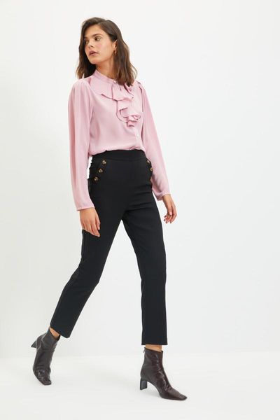 

women's pants & capris trendyol button detail twoaw22pl0334, Black;white