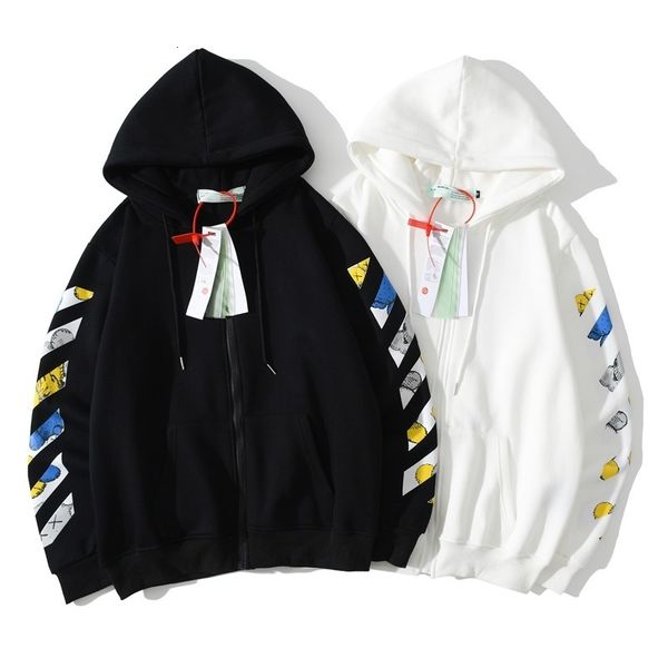 

co branded cartoon printed arrow plush street long sleeve couple's sweater, Black