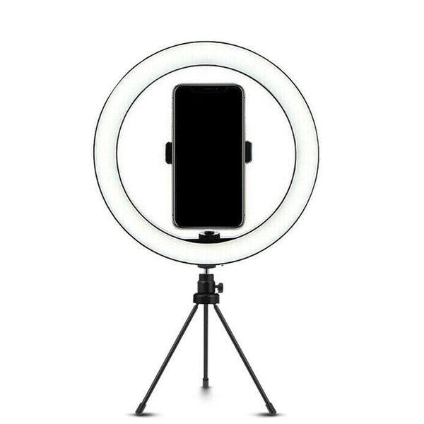 

flash heads 10 inch led ring light with tripod stand kit for camera phone selfie video live stream mobile fill