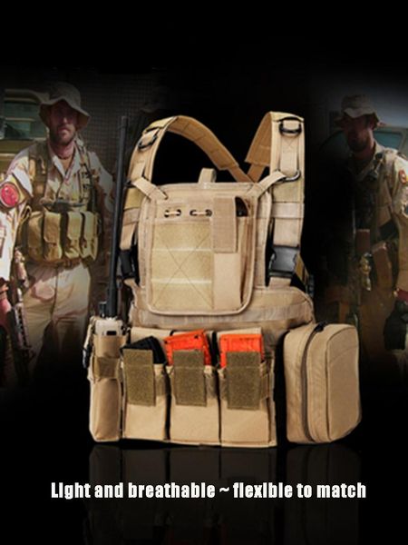 

lightweight tactical vest, multifunctional special forces chest hanging vest combat equipment cs body armor stab-resistant cloth, Camo;black
