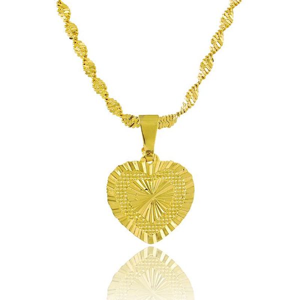 

chokers 24k real gold necklace plating heart shaped ladies wedding birthday gift, Golden;silver