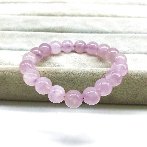

bangle nature purple lavender stone bracelet for women men 10 mm-14 mm round bead color not dyed, Black