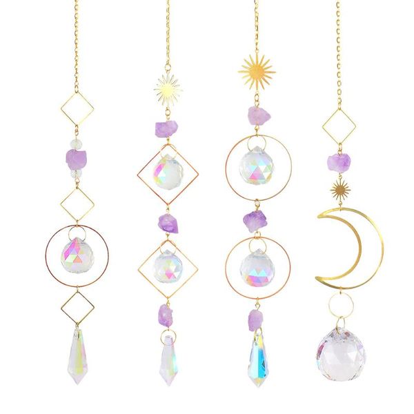 

garden decorations crystal sun diamond prisms hanging rainbow chaser light accessories for window curtains pendant home car lamp decor gift