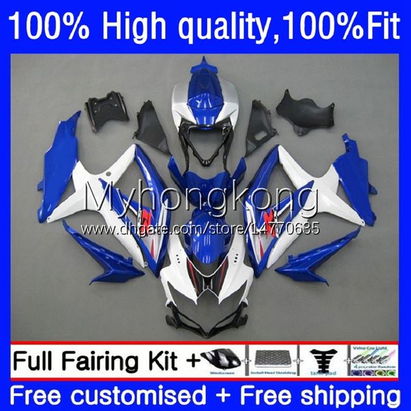 OEM-Spritzgussform für Suzuki GSXR600 750CC GSXR750 weiß blau neue GSXR-750 08–10 Karosserie 22Nr