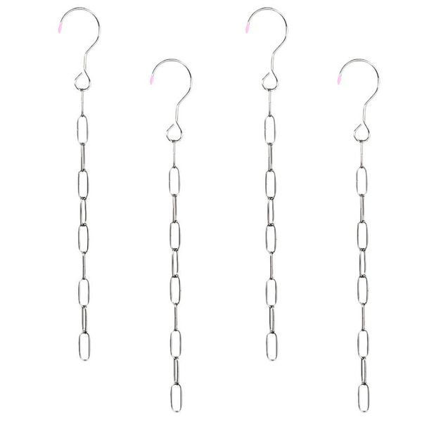 

hangers & racks 4pcs clothes hanging chain with hook drying rack wardrobe stainless steel barrier market shop