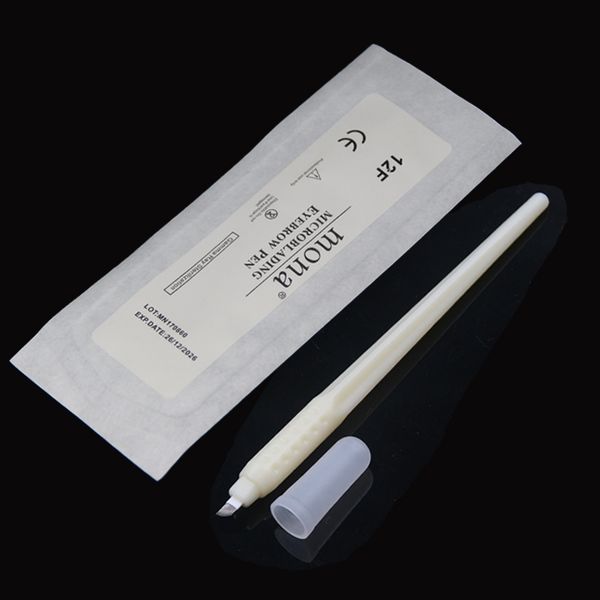 

2pcs disposable manual eyebrow microblading pen with 12/14/18u needles blade manual microblade needle tools