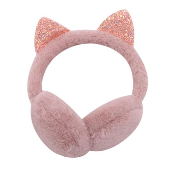 

berets hang ear cover warm winter earmuffs female headwear cartoon muffs fur cold warmer fold protection headband, Blue;gray