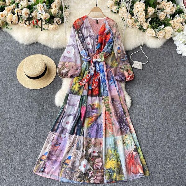 

casual dresses elegant dress spring v-neck streetwear fashion women collect waist hit color comfort long sleeve vestidos, Black;gray
