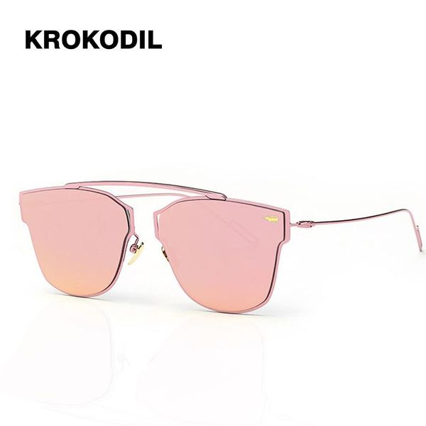 

sunglasses women metal frame reflective coating mirror sun flat panel lens eyewear brand designer glasses 1831, White;black