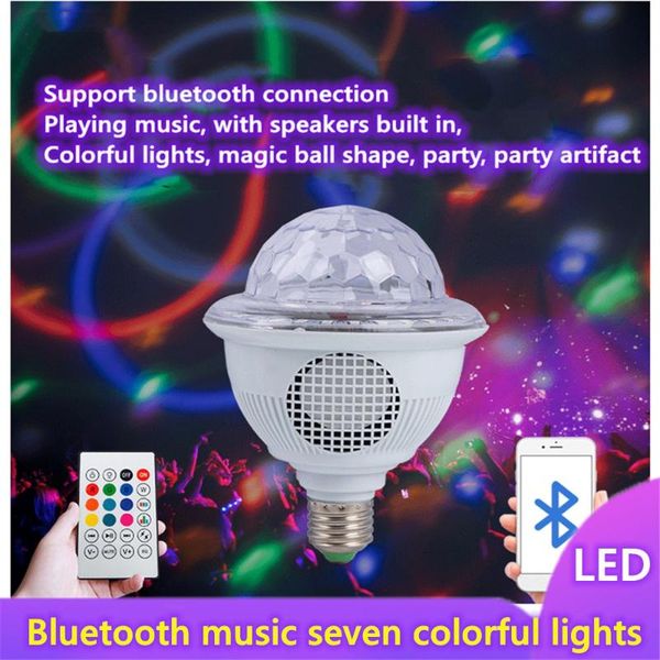 

led remote control stage lamp voice control flash bluetooth colorful lights rotating ktv bar dj atmosphere magic ball light