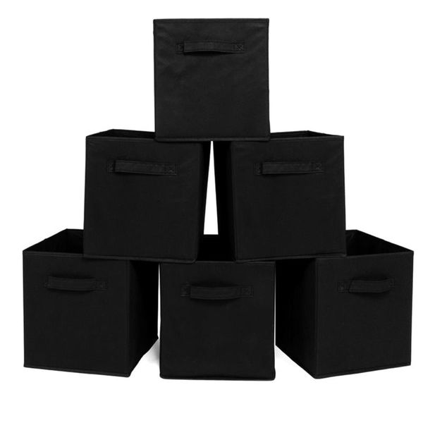 

clothing & wardrobe storage cloth cubes bins baskets 6-pack foldable canvas fabric collapsible organizer large laundry bucket