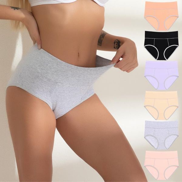 

women's panties multi-size breathable high-waist women underwear cotton body shaping briefs contracted abdomen hip-lifting sports, Black;pink