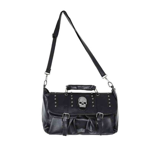 

evening bags thinkthendo women handbag rivet gothic fashion womens personalise punk skull shoulder bag black y07j