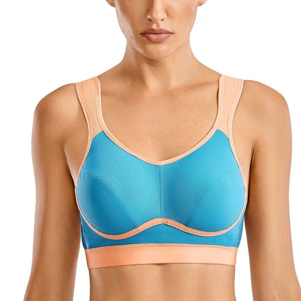 

high level women's maximum control wirenon-padded active bra 210623, Red;black