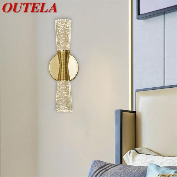 

outela crystal wall lamp sconce led fixture modern 220v 110v aluminum indoor wall lights for bedroom living room office l