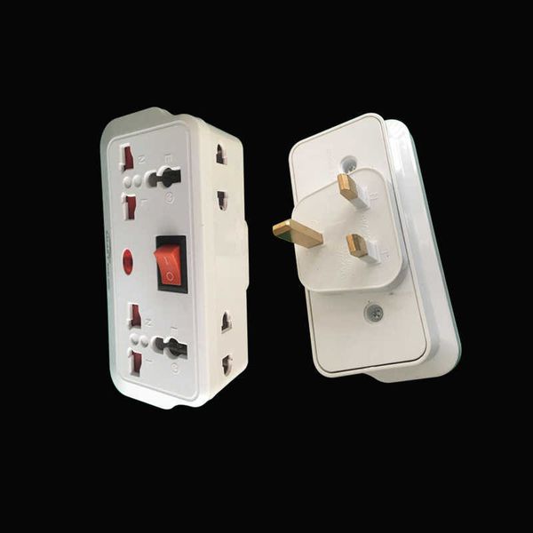 

multi function plug 13a portable 10 hole row with switch and light british standard transfer socket