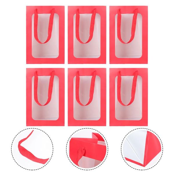 

gift wrap 6pcs chic christmas pouch thick xmas open window present bag paper