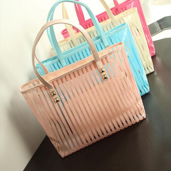 

women bag handbags shoulder bag transparent summer jelly large capacity pvc beach female shopper bags