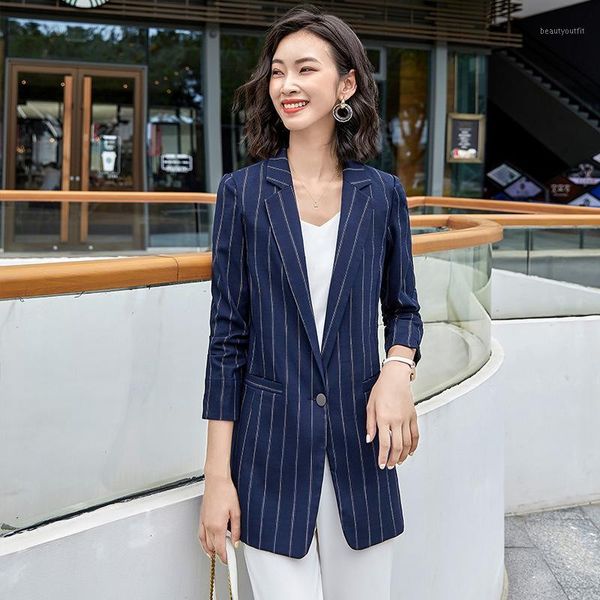 

women's suits & blazers small suit coat middle and long style 2021 spring autumn korean slim fit temperament casual women, White;black