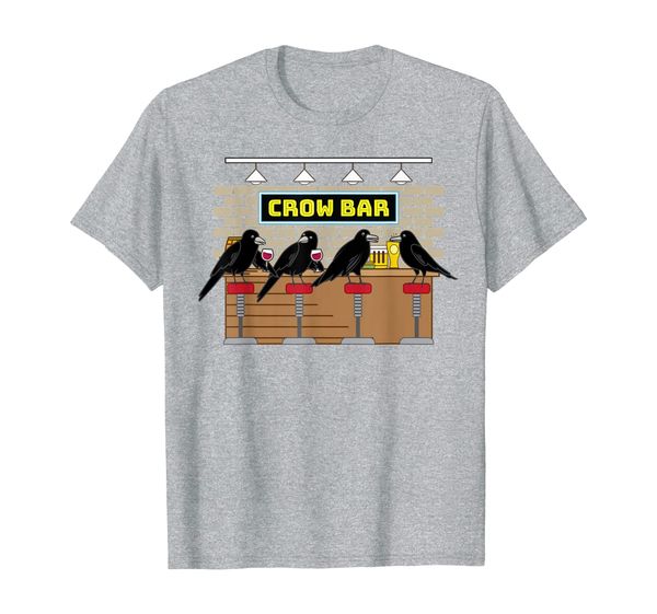

crow bar pun crowbar crows bird animals lover t-shirt, White;black